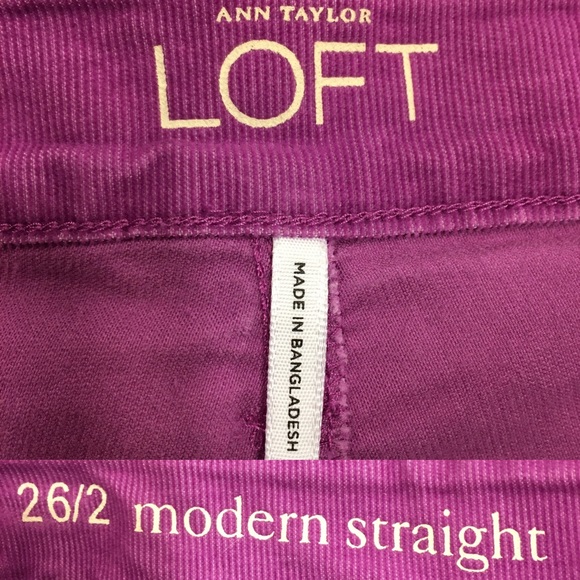 Ann Taylor LOFT Modern Straight Corduroy Pants Size 26 (size 2) - Picture 9 of 10